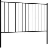 vidaXL Panel za ogradu sa stupovima čelični 1,7 x 1 m crni | shoptok.hr