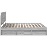  Krevetna konstrukcija s uzglavljem Siva Sonoma 200 x 200 cm | shoptok.hr