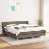 vidaXL Box spring postelja z vzmetnico taupe 160x200 cm blago Cene