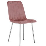 Lava stolica - tamno ružičasti baršun / kromirane noge x 1 | shoptok.hr