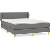 vidaXL Box spring postelja z vzmetnico temno siva 140x200 cm blago, (20901336) Cene