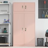 Ormarić za pohranu 2 kom. Ružičasta 90 x 40 x 180 cm Čelik | shoptok.hr