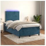  Box spring postelja z vzmetnico LED temno modra 120x200cm žamet | Shoptok.si