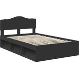  Konstrukcija postelje Črna 120 x 200 cm Masivno borovo les, (5000102327) | Shoptok.si