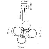Nordlux visilica na sajli IVONA 6xE27/28W/230V zlatna | Eponuda.com
