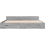  Okvir za krevet s ladicama boja hrasta 200x200 cm drveni Siva 200 x 200 cm | shoptok.hr
