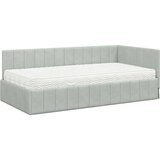 vidaXL Kotna postelja z vzmetnico Svetlo siva 100 x 200 cm Žamet | Shoptok.si
