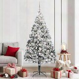 vidaXL Umjetno božićno drvce s 300 LED svjetlima Zelena 210 x 135 cm | shoptok.hr