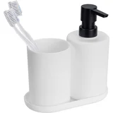 Bijeli plastičan set pribora za kupaonicu Fano –