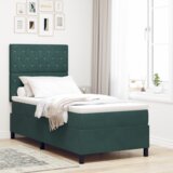 Box Spring Postelja z Mattresom Temno Zelena 90x200 cm Žamet, (22052339) | Shoptok.si