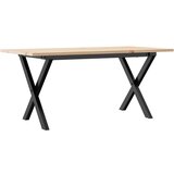  The Living Store Klubska mizica X okvir 90x40x45 cm trdna borovina lito železo - Klubska Mizica, (21496135) | Shoptok.si