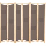 Sobna pregrada sa 6 panela od tkanine 240 x 170 x 4 cm smeđa | shoptok.hr