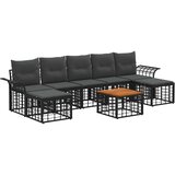  Set vanjskih sofa 8 kom. Crna i tamno siva Poliester | shoptok.hr