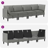 Set namještaja za dnevni boravak 4 pcs Tamnosiva Tkanina | Eponuda.com