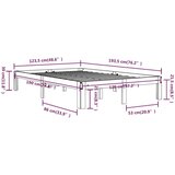  Posteljni okvir bel iz trdnega lesa 120x190 cm 4FT, (20905001) | Shoptok.si