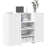  Recepcijski stol bijeli 135x50x103,5 cm izrađeno drvo | shoptok.hr