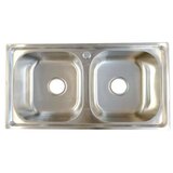 Inter Ceramic ugradna Sudopera sa 2 korita Alpaka, Pravougaona, Otvor Za Sifon 11 cm, Sifon 3, Hrom u
