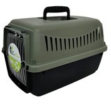 MP Bergamo eco gipsy transporter za mačke sa plastičnim vratima, xs, 39x26x25cm, maslinasto-crni Cene