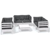 Maison Chic Seti vrtnega pohištva - Vrtna garnitura - Vrtni pohištvo set 7-delna z blazinami trdna borovina, (21803645) | Shoptok.si