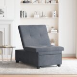 vidaXL Kavč postelja 3-v-1 izvlečna zasnova temno sive žametne | Shoptok.si