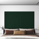vidaXL Stenski paneli 12 kosov temno zeleni 90x15 cm žamet 1,62 m² | Shoptok.si