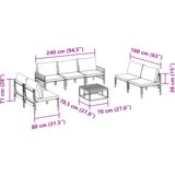 vidaXL Vrtna sedežna garnitura 8 pcs Antracitna Jeklo | Shoptok.si