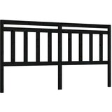  Posteljno vzglavje črno 186x4x100 cm trdna borovina, (20646583) | Shoptok.si