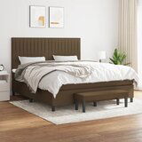Maison Chic Box spring postelja - Vzmetna postelja z vzmetnico temno rjava 180x200 cm blago SL20760, (21892770) | Shoptok.si