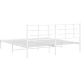 Metalni okvir za krevet s uzglavljem bijeli 180x200 cm | Eponuda.com