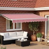  Električna retraktabilna tenda Crvena i bijela 3 x 2,5 m | shoptok.hr