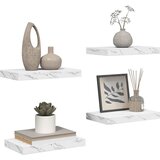  Polica na zidu Zidne 4 pcs Bijeli mramor 40 x 23,5 x 4 cm | Eponuda.ba