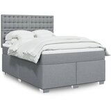 vidaXL Box spring postelja z vzmetnico svetlo siva 160x200 cm žamet | Shoptok.si