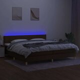  Krevet box spring s madracem LED tamnosmeđi 200x200 cm tkanina | shoptok.hr