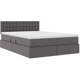  Krevet s prostorom za pohranu s LED-om Siva 140 x 200 cm | shoptok.hr