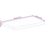 Stolna ploča 50 x 20 x 2,5 cm masivno drvo manga sa živim rubom | shoptok.hr
