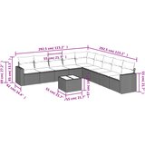  10-dijelni set vrtnih sofa od poliratana s jastucima smeđi | shoptok.hr