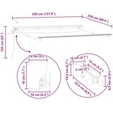  Električni zložljiv senčnik Zelena in Bela 3,5 x 2,5 m, (5000211483) | Shoptok.si