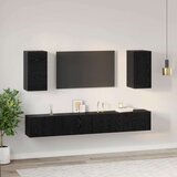 TV Kabinet za Zid 3 pcs 100 x 30 x 30 cm Crni hrast | shoptok.hr