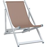  Sklopive stolice za plažu 2 kom smeđi od aluminija i tekstilena | shoptok.hr