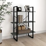 vidaXL ormarić za knjige s 3 razine sivi 80x30x105 cm masivna borovina | shoptok.hr