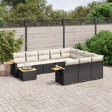  11-dijelni set vrtnih sofa od poliratana s jastucima crni Crna 85 x 62 x 69 cm | shoptok.hr