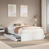 vidaXL Posteljni okvir brez vzmetnice s predali 140x190 cm borovina Cene