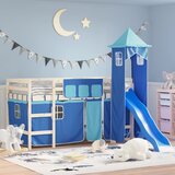 vidaXL Zavese za dvignjeno posteljo s stolpom moder poliester, (21007003) | Shoptok.si