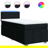 vidaXL Box spring postelja z vzmetnico črna 80x200 cm blago | Shoptok.si