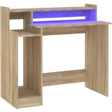 vidaXL Radni stol s LED svjetlima hrast 97x45x90 cm konstruirano drvo | shoptok.hr