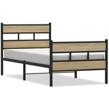 Metalni okvir kreveta bez madraca boja hrasta sonome 107x203 cm | shoptok.hr
