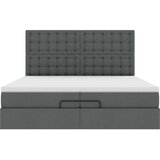  Otomanski okvir kreveta s madracima tamnosivi 200x200cm tkanine | shoptok.hr