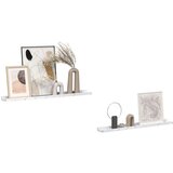  Polica na zidu s policom 2 pcs Bijeli mramor 80 x 9 x 3 cm | shoptok.hr