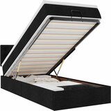  Otomanski okvir kreveta s madraca crni 80x200cm od tkanine | shoptok.hr