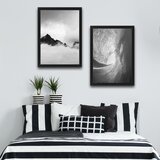 Wallity slika bw wave mountain, 2 dela, 30 x 40 cm Cene